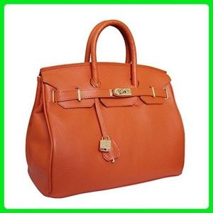 Carbotti Leather Handbag 35cm